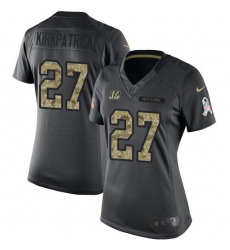 Nike Bengals #27 Dre Kirkpatrick Black Womens Stitched NFL Limited 2016 Salute to Service Jersey Nike Bengals #27 Dre Kirkpatrick Black Womens Stitched NFL Limited 2016 Salute to Service Jersey