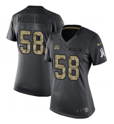 Nike Bengals #58 Rey Maualuga Black Womens Stitched NFL Limited 2016 Salute to Service Jersey Nike Bengals #58 Rey Maualuga Black Womens Stitched NFL Limited 2016 Salute to Service Jersey