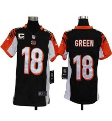 Nike Bengals #18 A J Green Black Team Color With C Patch Youth Stitched NFL Elite Jersey Nike Bengals #18 A J Green Black Team Color With C Patch Youth Stitched NFL Elite Jersey