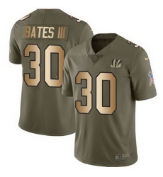 Nike Bengals 30 Jessie Bates III Olive Gold Youth Salute To Service Limited Jersey Nike Bengals 30 Jessie Bates III Olive Gold Youth Salute To Service Limited Jersey