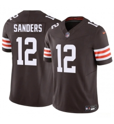 Men Cleveland Browns 12 Shedeur Sanders Brown 2025 Draft F U S E  Vapor Limited Stitched Football Jersey