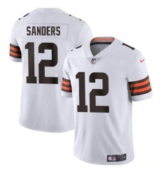 Men Cleveland Browns 12 Shedeur Sanders White 2025 Draft Vapor Untouchable Limited Stitched Football Jersey