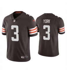 Men Cleveland Browns 3 Cade York Brown Vapor Untouchable Limited Stitched Jerseys Men Cleveland Browns 3 Cade York Brown Vapor Untouchable Limited Stitched Jerseys