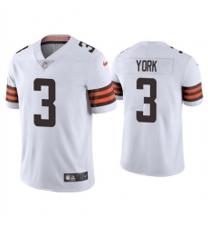 Men Cleveland Browns 3 Cade York White Vapor Untouchable Limited Stitched Jersey Men Cleveland Browns 3 Cade York White Vapor Untouchable Limited Stitched Jersey