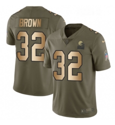 Mens Nike Cleveland Browns 32 Jim Brown Limited OliveGold 2017 Salute to Service NFL Jersey Mens Nike Cleveland Browns 32 Jim Brown Limited OliveGold 2017 Salute to Service NFL Jersey