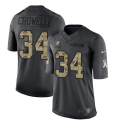 Nike Browns #34 Isaiah Crowell Black Mens Stitched NFL Limited 2016 Salute to Service Jersey Nike Browns #34 Isaiah Crowell Black Mens Stitched NFL Limited 2016 Salute to Service Jersey