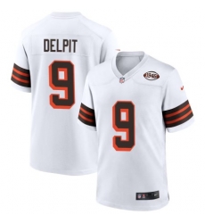 Women Cleveland Browns Grant Delpit #9 White Stitched NFL Jersey Women Cleveland Browns Grant Delpit #9 White Stitched NFL Jersey