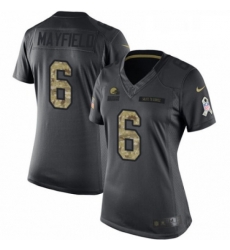 Womens Nike Cleveland Browns 6 Baker Mayfield Limited Black 2016 Salute to Service NFL Jersey Womens Nike Cleveland Browns 6 Baker Mayfield Limited Black 2016 Salute to Service NFL Jersey