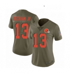 Womens Odell Beckham Jr Limited Olive Nike Jersey NFL Cleveland Browns 13 2017 Salute to Service Womens Odell Beckham Jr Limited Olive Nike Jersey NFL Cleveland Browns 13 2017 Salute to Service