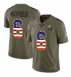 Youth Nike Cleveland Browns 6 Baker Mayfield Limited Olive USA Flag 2017 Salute to Service NFL Jersey Youth Nike Cleveland Browns 6 Baker Mayfield Limited Olive USA Flag 2017 Salute to Service NFL Jersey