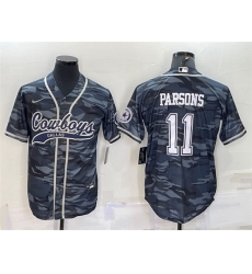 Men Dallas Cowboys 11 Micah Parsons Grey Camo With Patch Cool Base Stitched Baseball Jersey Men Dallas Cowboys 11 Micah Parsons Grey Camo With Patch Cool Base Stitched Baseball Jersey