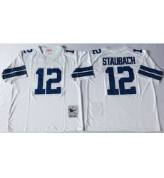 Men Dallas Cowboys 12 Roger Staubach White M&N Throwback Jersey Men Dallas Cowboys 12 Roger Staubach White M&N Throwback Jersey