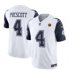 Men Dallas Cowboys 4 Dak Prescott White 2023 F U S E With John Madden Patch Vapor Limited Stitched Football Jerseys Men Dallas Cowboys 4 Dak Prescott White 2023 F U S E With John Madden Patch Vapor Limited Stitched Football Jerseys