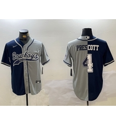 Men Dallas Cowboys 4 grey Team With Patch Cool Base Stitched Baseball Jersey 8 Men Dallas Cowboys 4 grey Team With Patch Cool Base Stitched Baseball Jersey 8