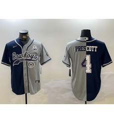 Men Dallas Cowboys 4 grey Team With Patch Cool Base Stitched Baseball Jersey Men Dallas Cowboys 4 grey Team With Patch Cool Base Stitched Baseball Jersey