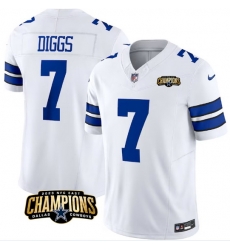 Men Dallas Cowboys 7 Trevon Diggs White 2023 F U S E NFC East Champions Patch Stitched Football Jersey Men Dallas Cowboys 7 Trevon Diggs White 2023 F U S E NFC East Champions Patch Stitched Football Jersey