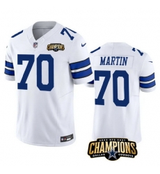 Men Dallas Cowboys 70 Zack Martin White 2023 F U S E NFC East Champions Patch Stitched Football Jersey Men Dallas Cowboys 70 Zack Martin White 2023 F U S E NFC East Champions Patch Stitched Football Jersey