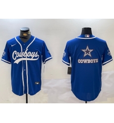 Men Dallas Cowboys Big Logo Royal With Patch Cool Base Stitched Baseball Jersey 3 Men Dallas Cowboys Big Logo Royal With Patch Cool Base Stitched Baseball Jersey 3