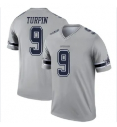 Men Dallas Cowboys KaVontae Turpin #9 Gray Rush Legend Stitched NFL Jersey Men Dallas Cowboys KaVontae Turpin #9 Gray Rush Legend Stitched NFL Jersey