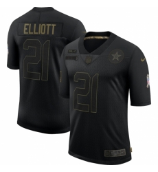 Men's Dallas Cowboys #21 Ezekiel Elliott Black 2020 Salute To Service Limited Jersey Men's Dallas Cowboys #21 Ezekiel Elliott Black 2020 Salute To Service Limited Jersey