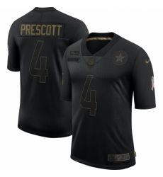 Men's Dallas Cowboys #4 Dak Prescott Black 2020 Salute To Service Limited Jersey Men's Dallas Cowboys #4 Dak Prescott Black 2020 Salute To Service Limited Jersey