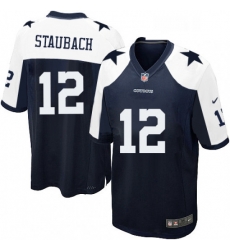 Mens Nike Dallas Cowboys 12 Roger Staubach Game Navy Blue Throwback Alternate NFL Jersey Mens Nike Dallas Cowboys 12 Roger Staubach Game Navy Blue Throwback Alternate NFL Jersey