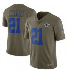 Mens Nike Dallas Cowboys 21 Ezekiel Elliott Limited Olive 2017 Salute to Service NFL Jersey Mens Nike Dallas Cowboys 21 Ezekiel Elliott Limited Olive 2017 Salute to Service NFL Jersey