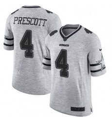 Mens Nike Dallas Cowboys 4 Dak Prescott Limited Gray Gridiron II NFL Jersey Mens Nike Dallas Cowboys 4 Dak Prescott Limited Gray Gridiron II NFL Jersey