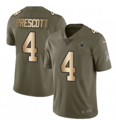 Mens Nike Dallas Cowboys 4 Dak Prescott Limited OliveGold 2017 Salute to Service NFL Jersey Mens Nike Dallas Cowboys 4 Dak Prescott Limited OliveGold 2017 Salute to Service NFL Jersey