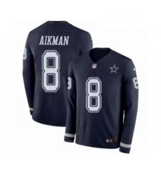Mens Nike Dallas Cowboys 8 Troy Aikman Limited Navy Blue Therma Long Sleeve NFL Jersey Mens Nike Dallas Cowboys 8 Troy Aikman Limited Navy Blue Therma Long Sleeve NFL Jersey