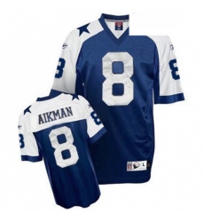 Mens Reebok Dallas Cowboys 8 Troy Aikman Authentic Navy Blue Thanksgiving Throwback NFL Jersey Mens Reebok Dallas Cowboys 8 Troy Aikman Authentic Navy Blue Thanksgiving Throwback NFL Jersey