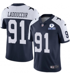 Nike Cowboys 91 L P Ladouceur Navy Blue Thanksgiving Men Stitched With Established In 1960 Patch NFL Vapor Untouchable Limited Throwback Jersey Nike Cowboys 91 L P Ladouceur Navy Blue Thanksgiving Men Stitched With Established In 1960 Patch NFL Vapor Untouchable Limited Throwback Jersey