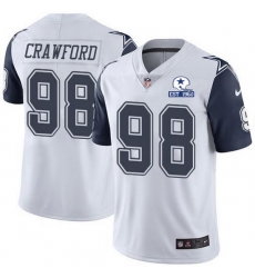 Nike Cowboys 98 Tyrone Crawford White Men Stitched With Established In 1960 Patch NFL Limited Rush Jersey Nike Cowboys 98 Tyrone Crawford White Men Stitched With Established In 1960 Patch NFL Limited Rush Jersey
