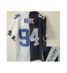Nike Dallas Cowboys 94 DeMarcus Ware Blue White Elite Split Signed NFL Jersey Nike Dallas Cowboys 94 DeMarcus Ware Blue White Elite Split Signed NFL Jersey