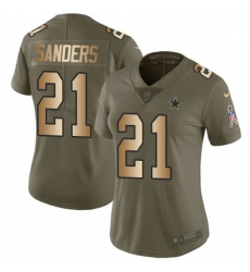 Womens Nike Dallas Cowboys 21 Deion Sanders Limited OliveGold 2017 Salute to Service NFL Jersey Womens Nike Dallas Cowboys 21 Deion Sanders Limited OliveGold 2017 Salute to Service NFL Jersey