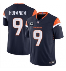 Men Denver Broncos 12 RJ Harvey Navy 2025 F U S E  With 1 Star C Patch Vapor Limited Stitched Football Jersey