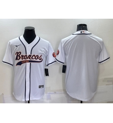 Men Denver Broncos Blank White Cool Base Stitched Baseball Jersey Men Denver Broncos Blank White Cool Base Stitched Baseball Jersey