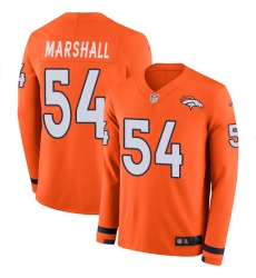 Nike Broncos #54 Brandon Marshall Orange Team Color Men Stitched NFL Limited Therma Long Sleeve Jersey Nike Broncos #54 Brandon Marshall Orange Team Color Men Stitched NFL Limited Therma Long Sleeve Jersey