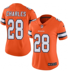 Nike Broncos #28 Jamaal Charles Orange Womens Stitched NFL Limited Rush Jersey Nike Broncos #28 Jamaal Charles Orange Womens Stitched NFL Limited Rush Jersey