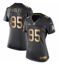 Nike Broncos #95 Derek Wolfe Black Womens Stitched NFL Limited Gold Salute to Service Jersey Nike Broncos #95 Derek Wolfe Black Womens Stitched NFL Limited Gold Salute to Service Jersey