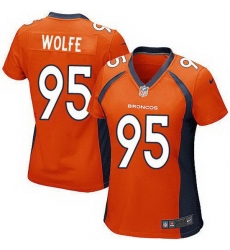 Nike Broncos #95 Derek Wolfe Orange Team Color Womens Stitched NFL New Elite Jersey Nike Broncos #95 Derek Wolfe Orange Team Color Womens Stitched NFL New Elite Jersey