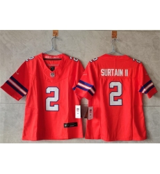 Women Denver Broncos 2 Pat Surtain II Orange 2024 Throwback F U S E Throwback Stitched Jersey 