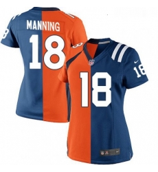 Womens Nike Denver Broncos 18 Peyton Manning Game Navy BlueWhite Split Fashion NFL Jersey Womens Nike Denver Broncos 18 Peyton Manning Game Navy BlueWhite Split Fashion NFL Jersey