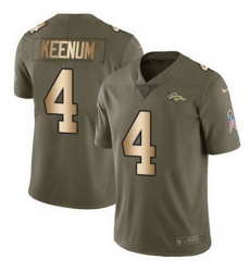 Nike Broncos #4 Case Keenum Olive Gold Youth Stitched NFL Limited 2017 Salute to Service Jersey Nike Broncos #4 Case Keenum Olive Gold Youth Stitched NFL Limited 2017 Salute to Service Jersey