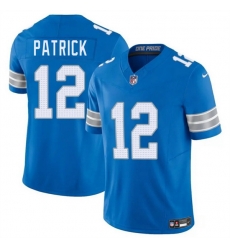Men Detroit Lions 12 Tim Patrick Blue 2025 F U S E Vapor Limited Stitched Jersey Men Detroit Lions 12 Tim Patrick Blue 2025 F U S E Vapor Limited Stitched Jersey