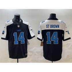 Men Detroit Lions 14 Amon Ra St  Brown Black Alternate F U S E  2024 Michigan Patch Vapor Limited Stitched Jersey