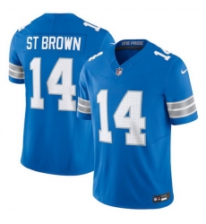 Men Detroit Lions 14 Amon Ra St Brown Blue 2024 F U S E Vapor Limited Stitched Jersey Men Detroit Lions 14 Amon Ra St Brown Blue 2024 F U S E Vapor Limited Stitched Jersey