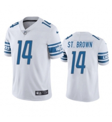 Men Detroit Lions 14 Mon Ra St Brown White Vapor Untouchable Limited Stitched jersey Men Detroit Lions 14 Mon Ra St Brown White Vapor Untouchable Limited Stitched jersey