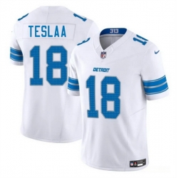 Men Detroit Lions 18 Isaac TeSlaa White 2025 Draft F U S E  Vapor Limited Stitched Jersey