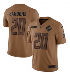 Men Detroit Lions 20 Barry Sanders 2023 Brown Salute To Service Limited Stitched Jersey Men Detroit Lions 20 Barry Sanders 2023 Brown Salute To Service Limited Stitched Jersey
